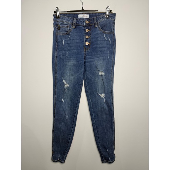 KanCan Denim - KanCan High Rise Distressed‎ Skinny Jeans Blue Button Fly KC5109M Size 3/25